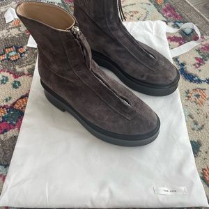 The Row Zipped Boots Grey Suede Sz 40